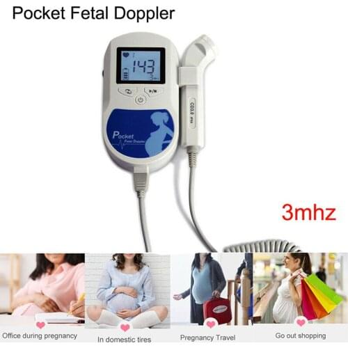 Baby Sound C Portable Fetal Doppler 3.0MHz Hand-held Heart rate fetal Monitor Home Pregnancy Baby Fetal Sound Detector