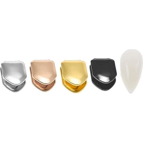 Gold Plated Hip Hop Teeth Grillz Caps Top Or Bottom Grill False Teeth Whitening Gold Plated Small Single Tooth Cap