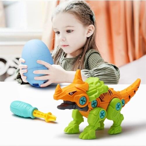 Nut Disassembly Assembly Dinosaur Egg With Screw Driver Children DIY Creative Education Toys Combination Dinosaur Model for Kids