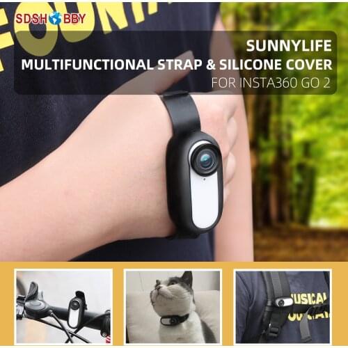 Sunnylife Camera Strap Silicone Protective Cover Wristband Palm Backpack Stripe Bicycle Strap Cat Collar for Insta360 GO 2