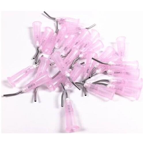 200~5000Pis Pink Dental Pre Bent Flow Dispensing Flowable Needle Delivery Tip Etching Gel Irrigation Composite 18 Gauge
