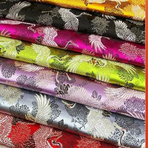Wide 29" Japanese Jacquard Brocade Fabric Polyester cotton material Cheongsam Cos DIY Bag Fabric Cloud Crane Cloth