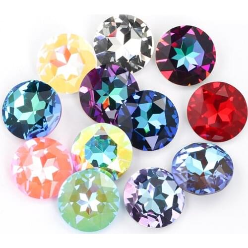 27mm Gem Flower Rhinestones High Quality Pointback Crystal Stones DIY Gem Stones Clothes Wedding Dress Decoration Rhinestones
