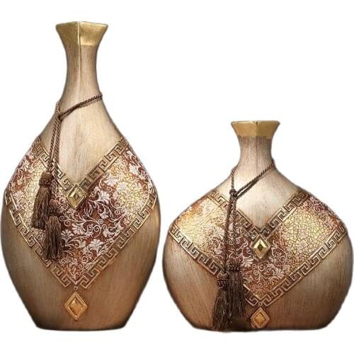 New Chinese style carved resin vase creative living room TV Cabinet ornaments /decorations flower applicator