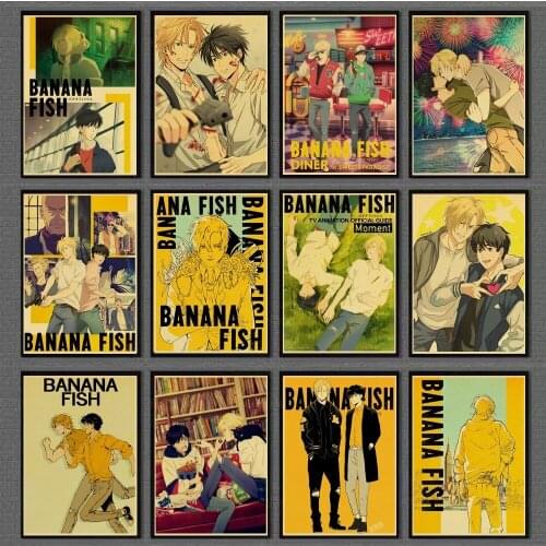 Vintage Anime BANANA FISH Retro Posters and Prints Painting For Home/Living Room/Bar Wall sticker Decor