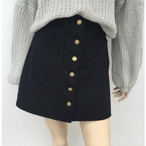 Short Skirt Summer Women A-line Single Button Skirts High Waist Slim Pocket Causal Sexy Short Mini Skirt With Belt