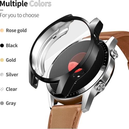 46mm 42mm Screen Protector Cover for Huawei Watch GT / GT2 Soft Plated All-Around Screen Protector Cover Bumper Cases