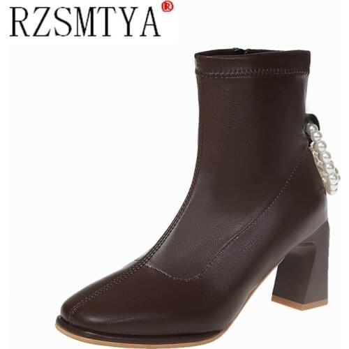 Spring Autumn Newest Leather Boot Women Fashion Patent Leather Boot Front Zip Shoes Short Boot Woman Shoes High Heels Sexy