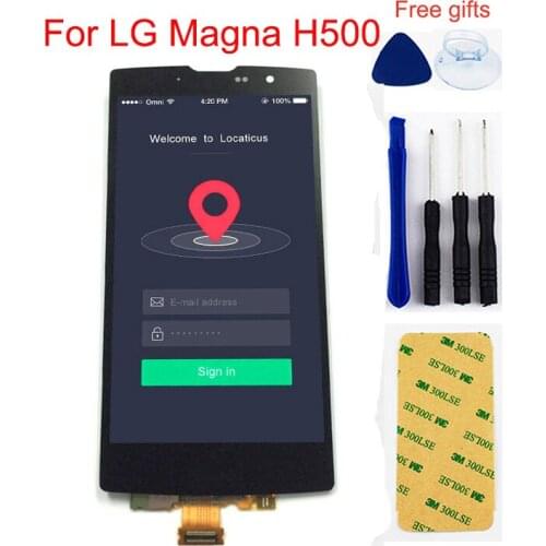 Black For LG Magna H500F H502F H500N Y90 H500R H500 LCD Display Monitor + Touch Screen Digitizer Sensor Panel Glass Assembly