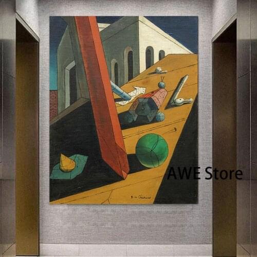 Famous Giorgio de chirico The Evil Genius of a King Painting For Living Room Home Decor Oil Painting On Canvas Wall Painting