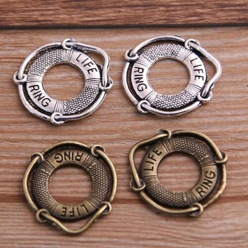 10PCS 22*24mm Two Color Fashion Life Ring Charms Vintage Metal Zinc Alloy Weapons Sword Pendant Charms