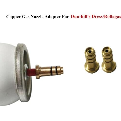 2pcs/Lot Durable Reusable Brass Copper Butane Gas Nozzle Refill Adapter For Dun-hills Dress/Rollagas Lighter Gas Connector