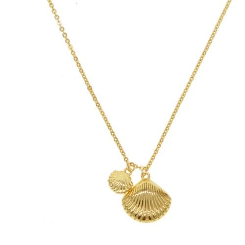 2021 Vintage New Fashion Gold Color Conch Shell Necklace For Women Girl Shape Pendant Simple Seashell Ocean Beach Boho Jewelry