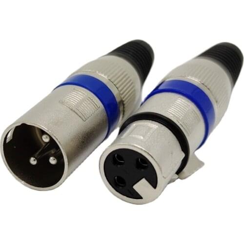 Free shipping 10pcs 3Pin XLR connector Female and Male connector Microphone connector MIC Adapter