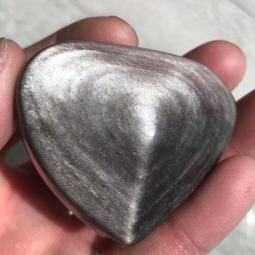 60-80mm Natural Yinyao stone handcarved heart, quartz crystal processing