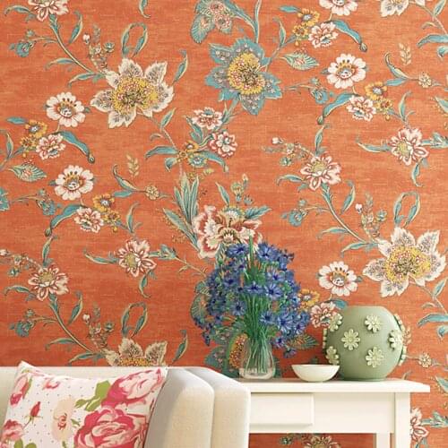 Beibehang Non-woven self-adhesive wallpaper 3D stereo European Damascus warm girl bedroom living room TV background wall paper