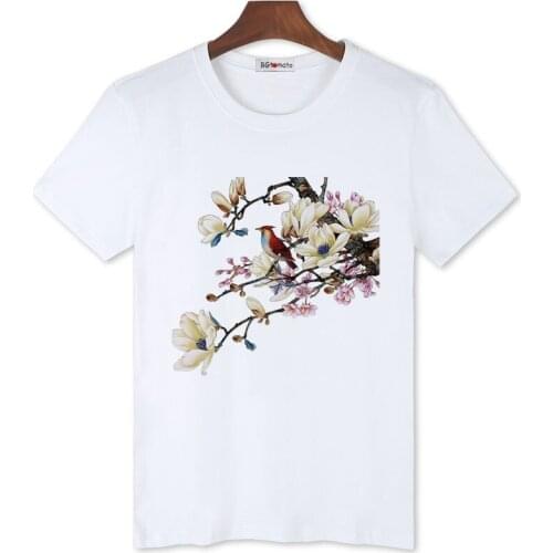 BGtomato white Plum blossom Chinese Classical t-shirt super beautiful flowers tshirt brand new good quality summer casual shirts