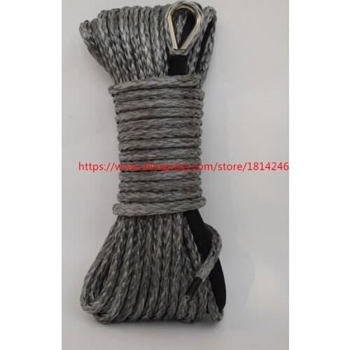 Free Shipping Grey 6mm*15m Synthetic Winch Rope for Offroad Parts,ATV Winch Cable,Off Road Rope,Winch Line