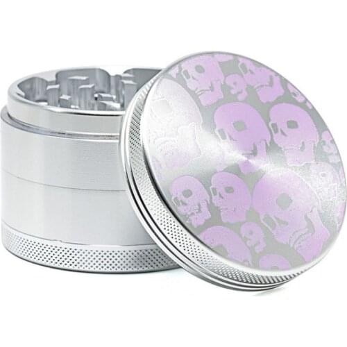 4-Layer 63mm Aluminum Alloy Herb Weed Grinder Luminous Skull Grass Blender Tobacco Shredder Smoking Accessories