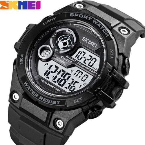 SKMEI Top Luxury LED Sport Watch Men Clock Male 5Bar Waterproof Watches PU Strap Digital Watch Reloj Hombre 2021