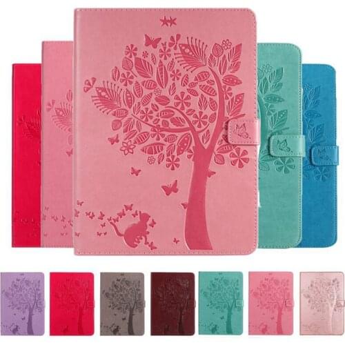 Cat Tree Print PU Leather Case for Samsung Tab A 10.1 2019 SM-T510 SM-T515 T510 T515 Cover With Card Slot Tablet case +Gift