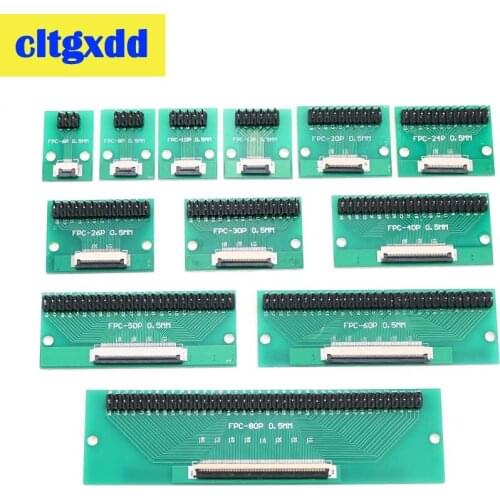 Cltgxdd DIY FPC FFC flat cable connection Board 0.5 mm Pitch connector 6 8 10 12 20 24 26 30 40 50 60 80 Pin 0.5 change 2.54