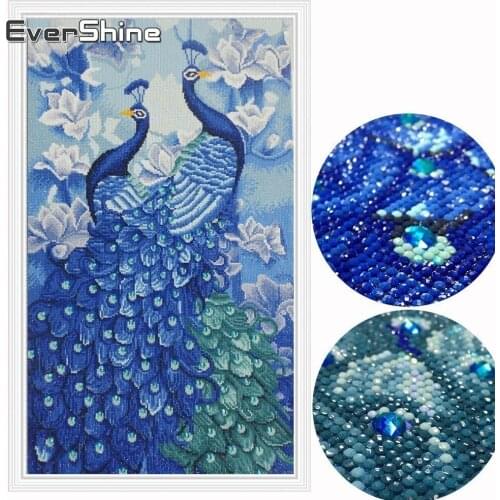 EverShine 5D DIY Diamond Embroidery Animal Special Shaped Diamond Painting Peacock Pictures Of Rhinestones Mosaic Home Decor
