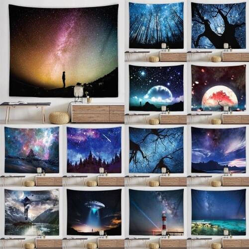 Japanese style starry sky tapestry flannel home living room bedroom live galaxy background cloth hanging cloth