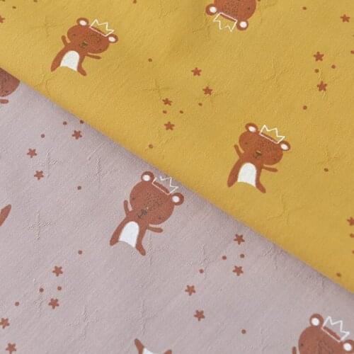 148x50cm 40s Jacquard Lovely Bear Cartoon Spring and Autumn Cotton Sewing Fabric Handmade Childrens Shirt Skirt DIY Cloth