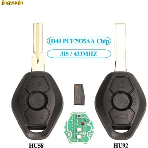 Jingyuqin Remote Control Key ASK EWS 433/315MHZ PCF7935AA ID44 Chip For BMW 1 3 5 7 series X3 X5 Z3 Z4 Keyless Entry
