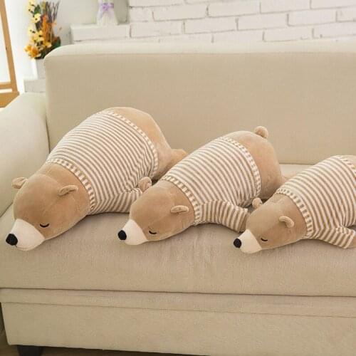 Kawaii Down Cotton Polar Bear Stuffed Animals Big Size Super Soft Animal Cushion Long Pillow Sleeping Pillow Plush Toy Kids Gift