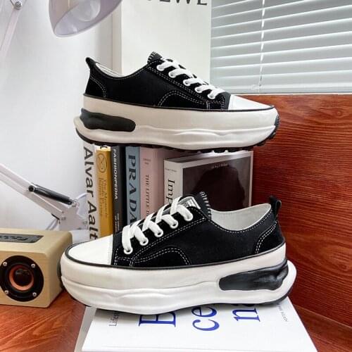 Women Fashion Canvas Shoes Lace-Up Comfortable Thick Bottom Walking Sneakers Soft Ladies Outdoor Street Summer Sport Shoes