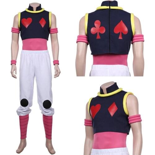 Hunter X Hunter Cosplay Costume HUNTER x HUNTER Hisoka Cosplay Costume Clothes Vest+Pants Outfit Halloween Costumes