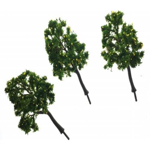 3Pcs/Lot 11cm Model Fruit Trees Plastic Model Landscape Architectural Train Layout Garden Scenery Miniature Toy