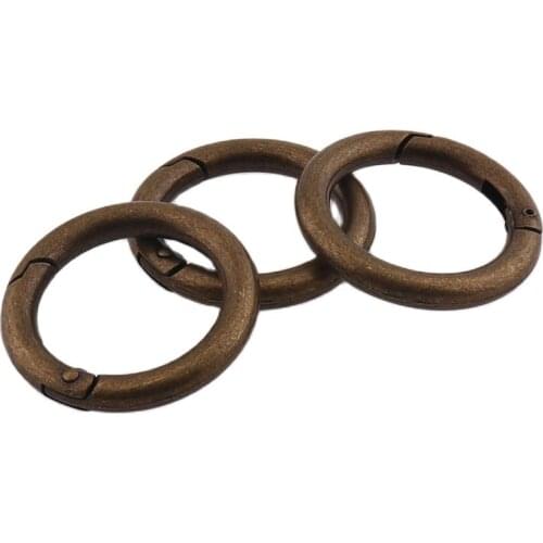 Fashion Metal Spring Gate O Ring Openable Keyring Brass Color Zinc Alloy Inner 1'' Inch Rings for Bags/Garment/Belts