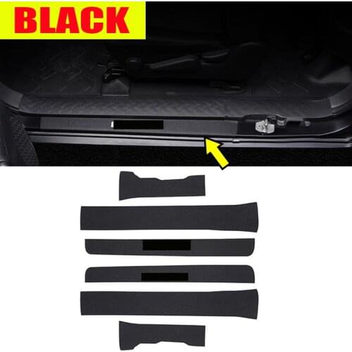 For Toyota FJ Cruiser 2007-2020 6pcs Black Scuff Plate Door Sill Cover Panel Protector Decor Trim Strip