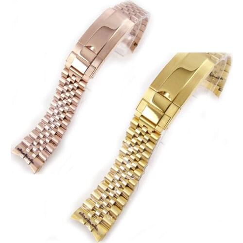 Nologo 20mm Width All Rose Gold/Yellow Gold Jubilee Bracelet Folding Clap