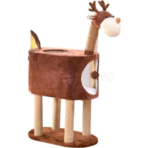 Autumn and winter creative giraffe cat climbing frame cat toy cartoon cat nest cute elk cat scratchboard sisal cat jumping