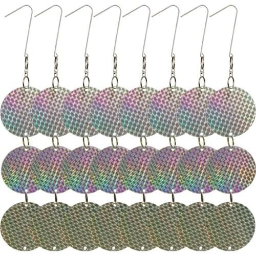 24PCS/Set Bird Repellent Discs Reflective Hanging Device to Keep Birds Away Like Woodpeckers for Pigeons Woodpeckers Retail