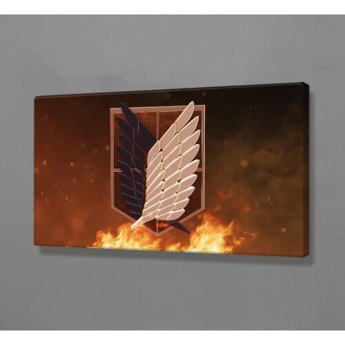 Shingeki No Kyojin Wings Of Freedom Poster Framed Wooden Frame Canvas Wall Art Decoration Prints Dorm Room Home Decor Painting