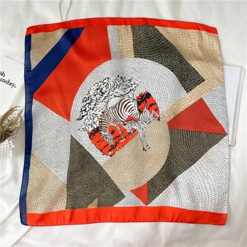 Women 70cm Silk Scarf Scarves Luxury Brand Square Scarf Female Printed Head Hijab Women Satin Scarf Foulard Bandana women FJ577