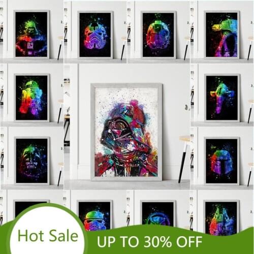 Disney Classic Marvel Movie Poster Star Wars Masked Stormtroopers Helmet Canvas Painting Wall Art Pictures Kids Room Home Decor