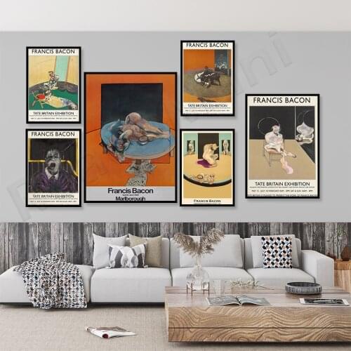 Francis Bacon exhibition poster, portrait of George Dale sitting in 1966, wall art decoration, Francis Bacon prints, surrealism