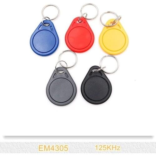 2PCS Writable EM4305 Keyfobs 125Khz RFID Key Tags Token Keychain for Access Control