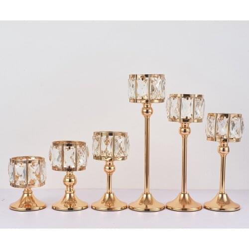 Luxury Style Crystal Candle Holders Stand Decoration Candlesticks Offices Housewarming Gift