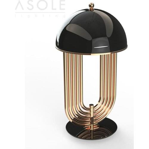 Modern Minimalist Creative Plated Alumium Iron Rotatable Semicircular Led G9 Table Lamp For Living Room Study Hall Deco 1859