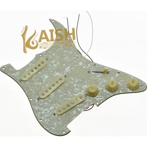 Loaded Prewired ST Strat Pickguard with Alnico Pickup Aged Pearl for USA Fender