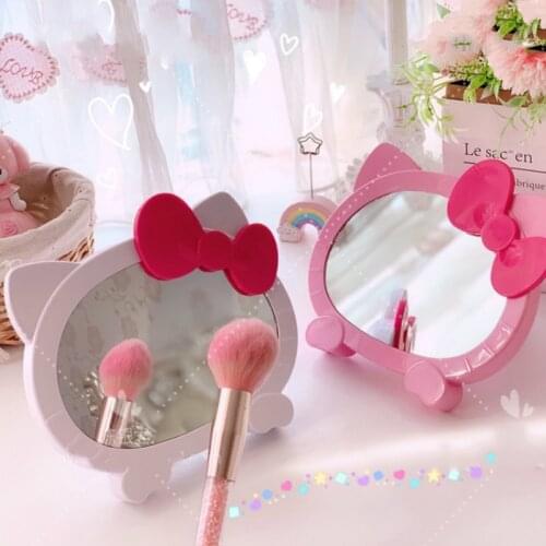 1pc Cute New pink cartoon Mirror Cartoon Make Up Desk Mirror Desktop and wall mounted mirror for girls