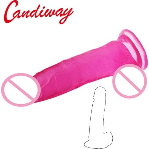 Jelly Penis 20CM Huge Cock Erotic Artificial Crystal Realistic Prostate Anal Dildo Masturbation Sex Toys for Women Strapon Dick