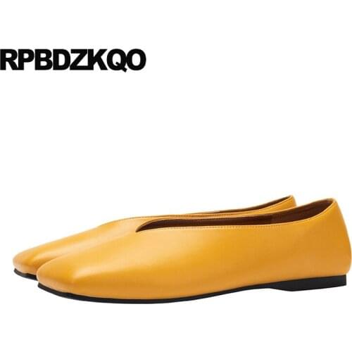 China white slip on chinese square toe leisure large size flats vintage yellow designer shoes women luxury 2019 black ladies